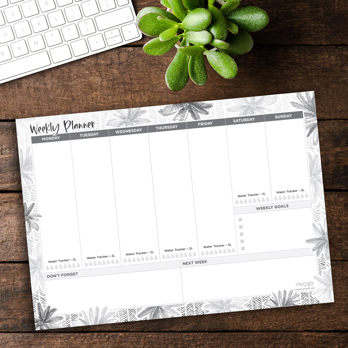 Desktop Weekly Planner A4 Palm Cove Design Anandi Designs desktop-weekly-planner-a4-palm-cove-design-anandi-designs