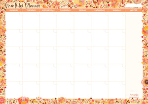 Desktop Monthly Planner A3 - Wild Flowers