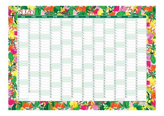 2026 Yearly Wall Calendar - Tropicals
