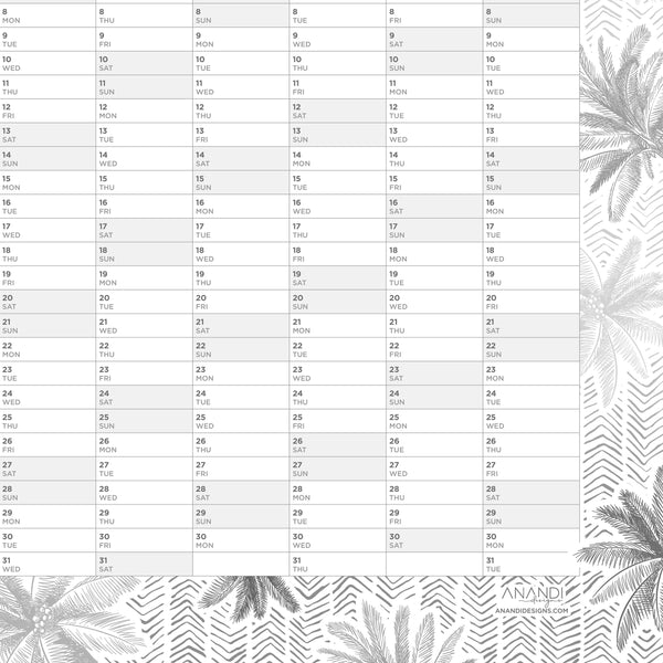 2024 Yearly Wall Planner - Palm Cove