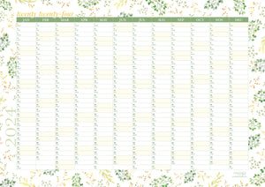 2024 Yearly Wall Planner - Spring Flowers