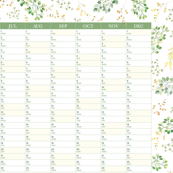 2024 Yearly Wall Planner - Spring Flowers