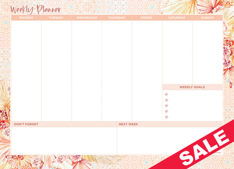 Magnetic Weekly Planner - Moroccan Boho (LARGE 43cm x 31cm)