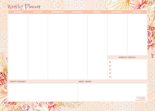 Magnetic Weekly Planner - Moroccan Boho (large)