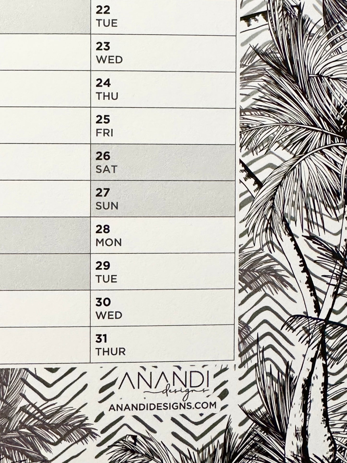 2026 Yearly Wall Calendar - Palm Springs