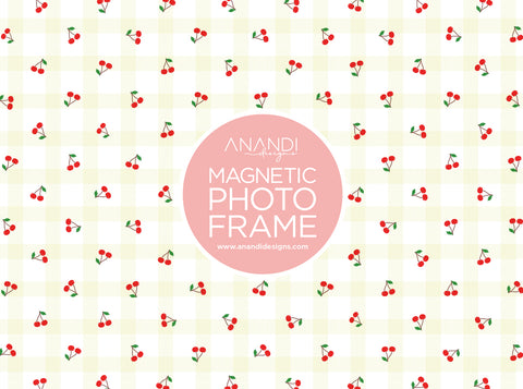 Magnetic Photo Frame - Cherry Checks