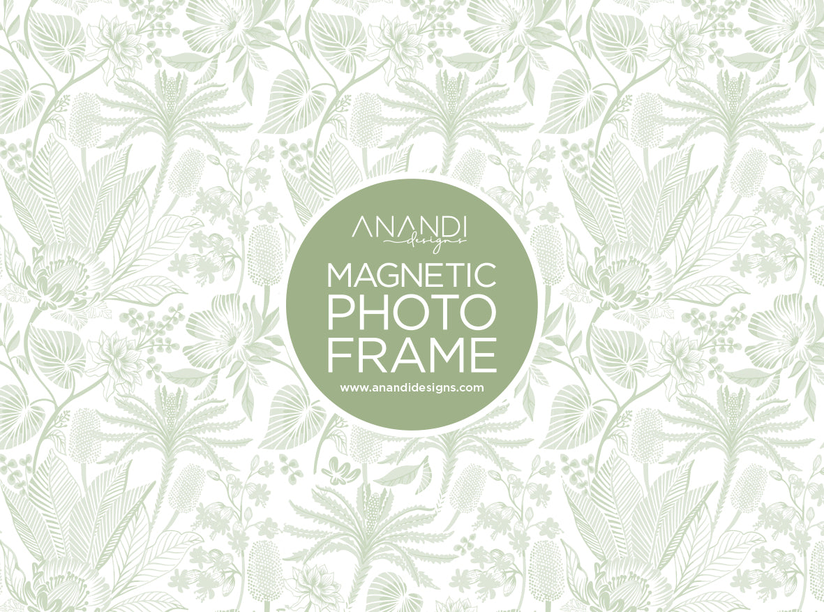 Magnetic Photo Frame - Sage Florals