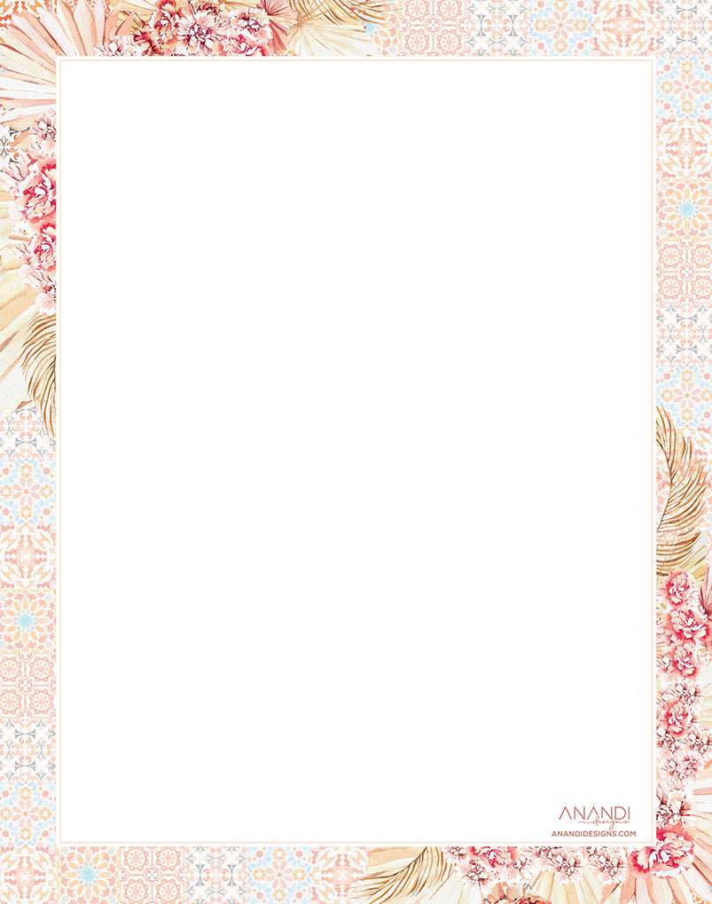 Magnetic Shopping List - Moroccan Boho (20.5cm x 26cm)