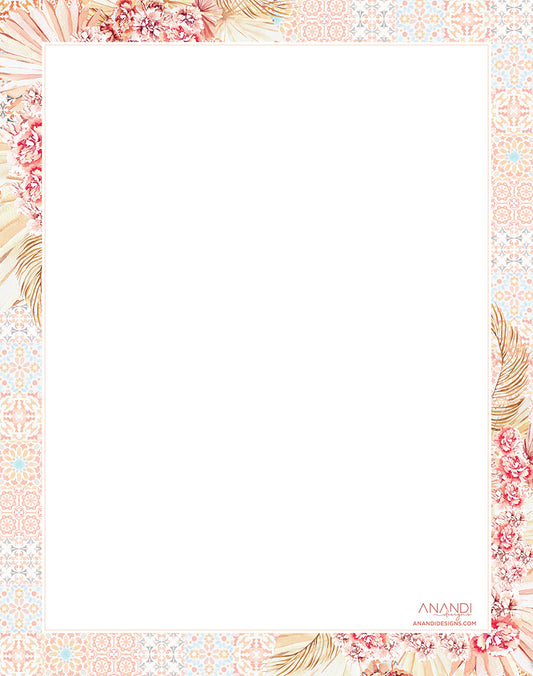 Magnetic Shopping List - Moroccan Boho (20.5cm x 26cm)