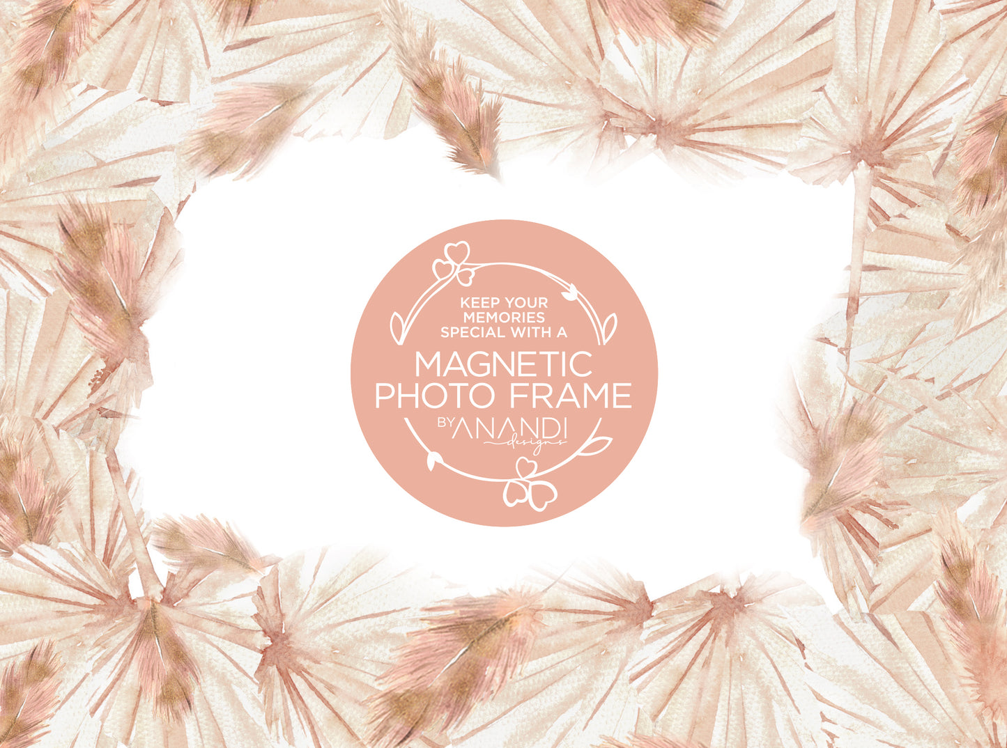 Magnetic Photo Frame - Feather Boho