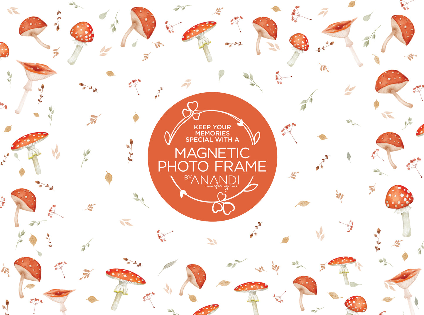 Magnetic Photo Frame - Mushrooms