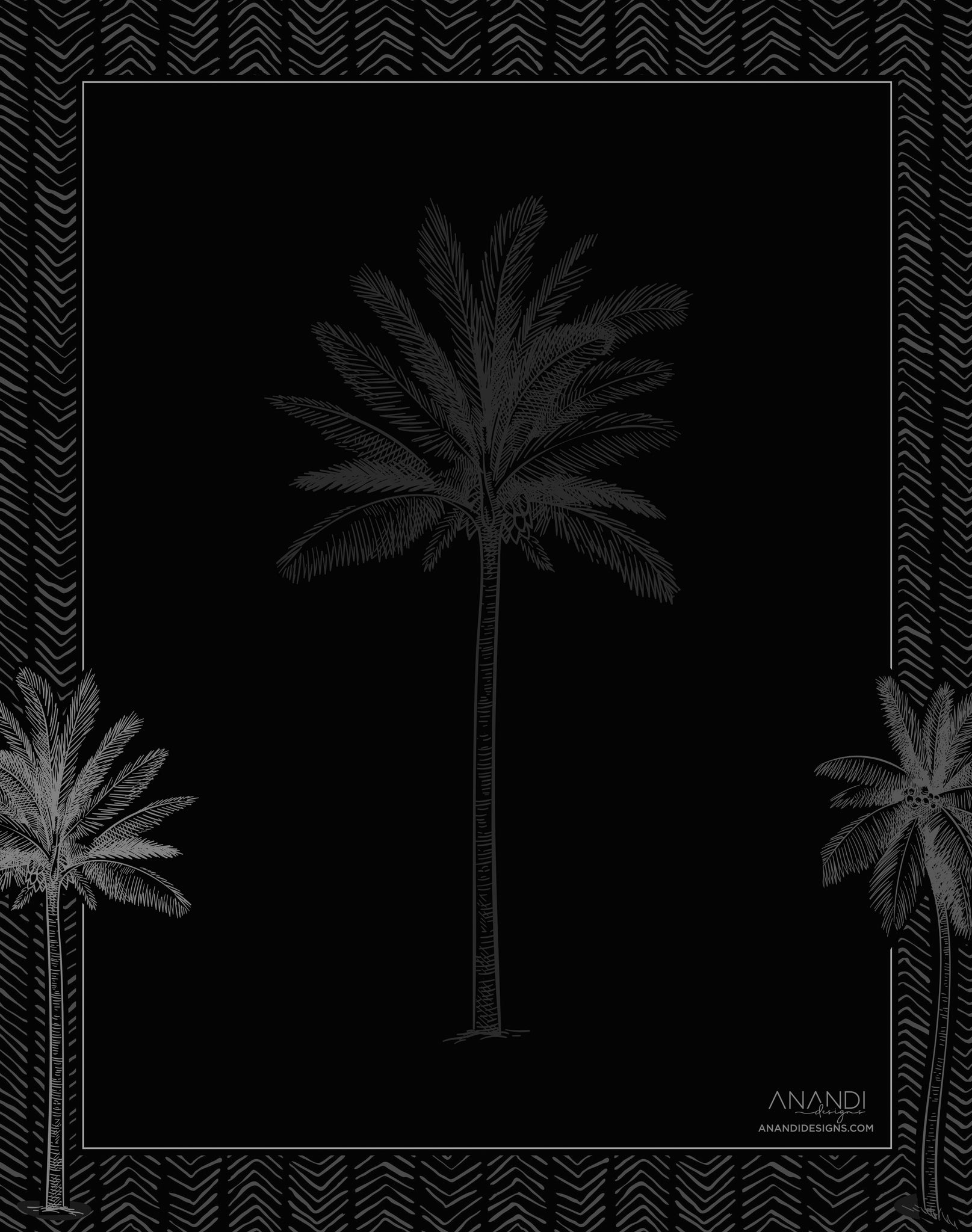 Magnetic Shopping List - Palm Cove Black (20.5cm x 26cm)