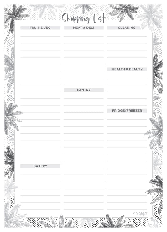 Shopping Lists - Palm Cove - A5