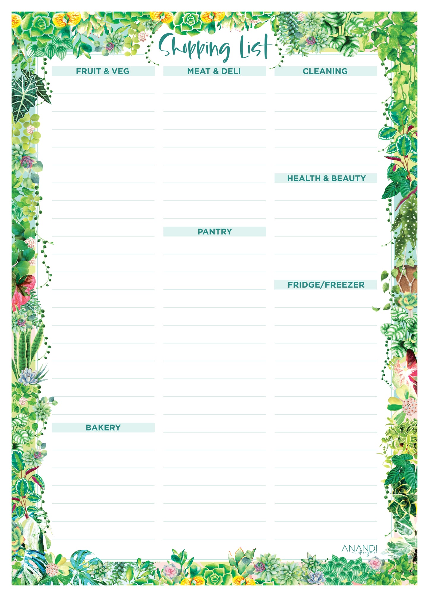 Shopping Lists - Plants - A5