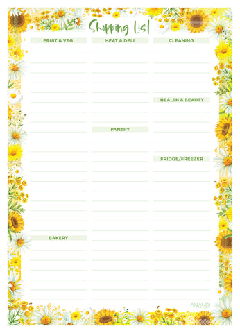 Shopping Lists - Sunny Days (14.85cm x 21cm)