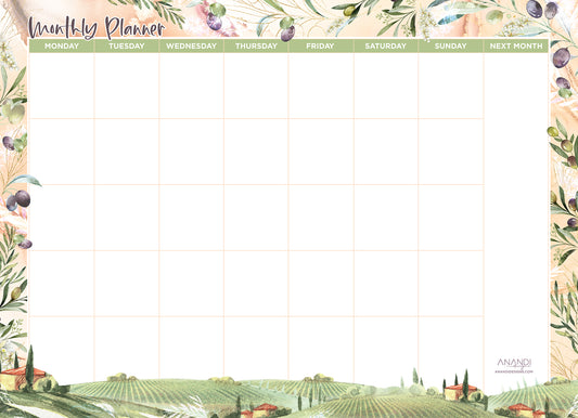 Magnetic Monthly Planner - Italy Tuscan Villa (Large)