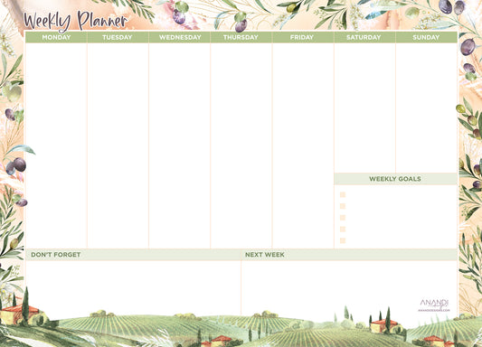 Magnetic Weekly Planner - Tuscan Villa (large)