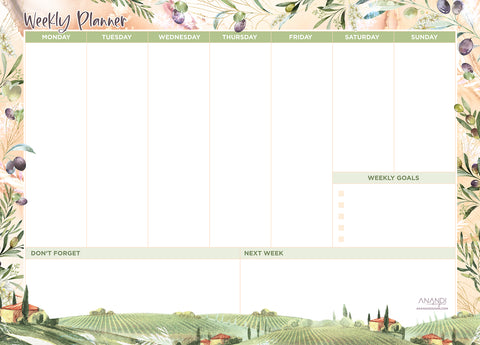 Magnetic Weekly Planner - Tuscan Villa (LARGE 43cm x 31cm)