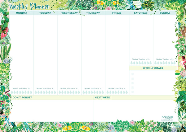 Desktop Weekly Planner A4 - Plant Lover Design
