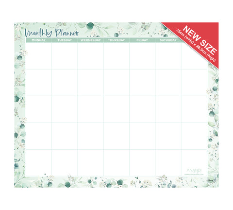 Magnetic Monthly Planner - Eucalyptus (SMALL 35cm x 28.3cm)