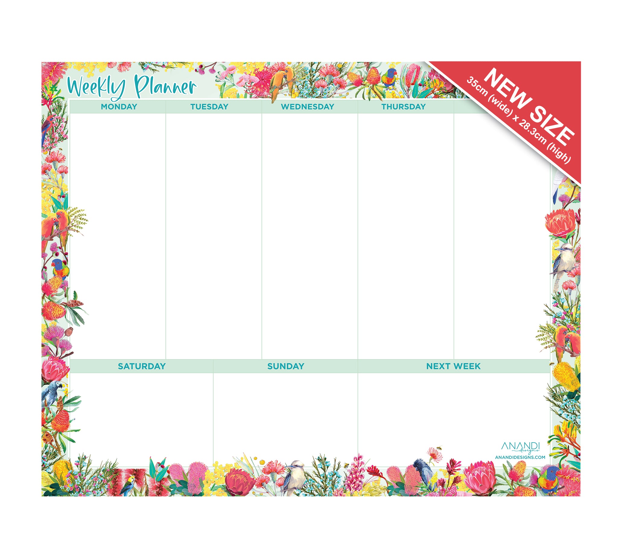 Magnetic Weekly Planner - Natives (SMALL 35cm x 28.3cm)