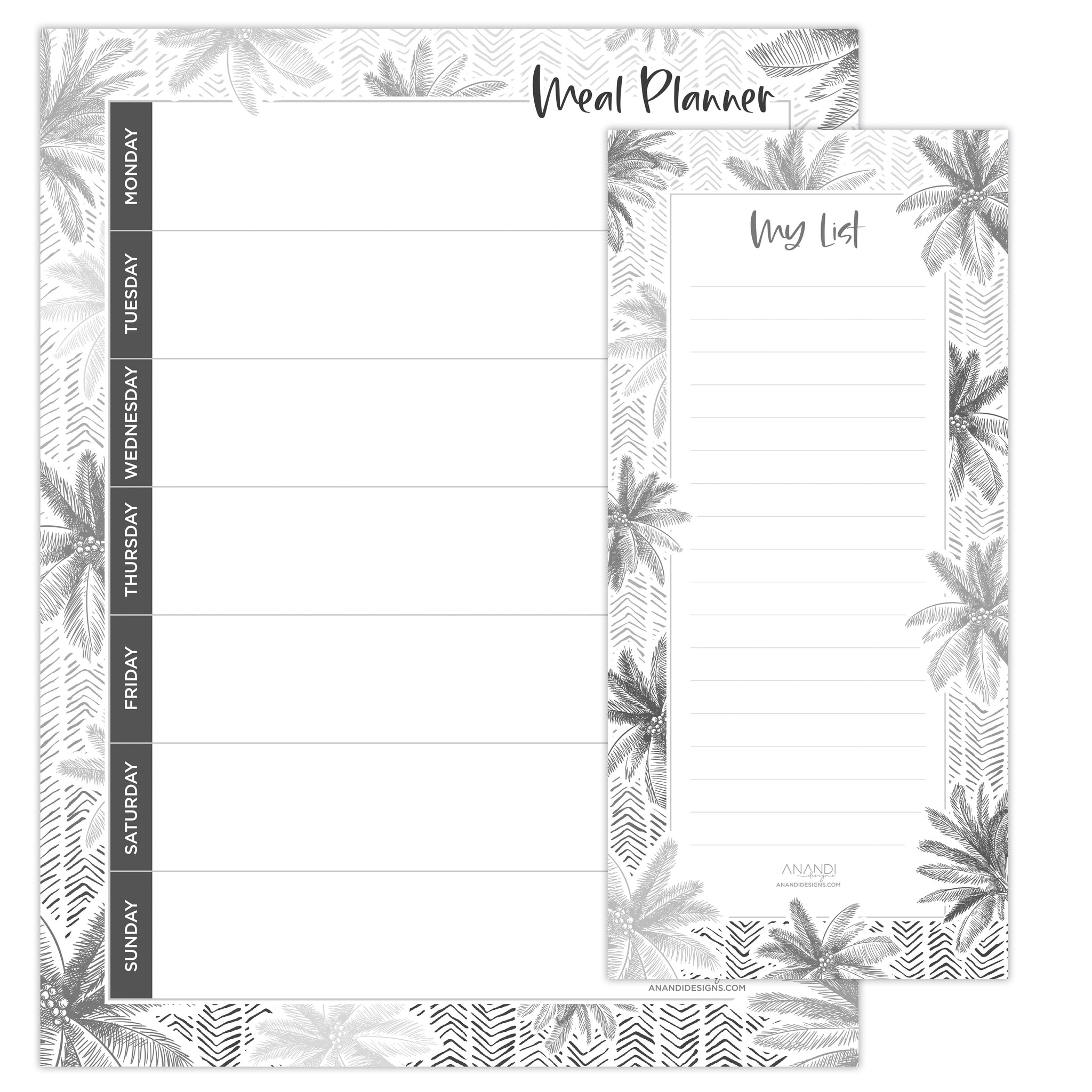 Magnetic Meal Planner Package - Palm Cove Design Save $6.95