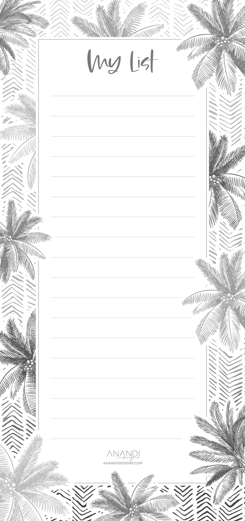Magnetic Notepad - Palm Cove (9.9cm x 21cm)