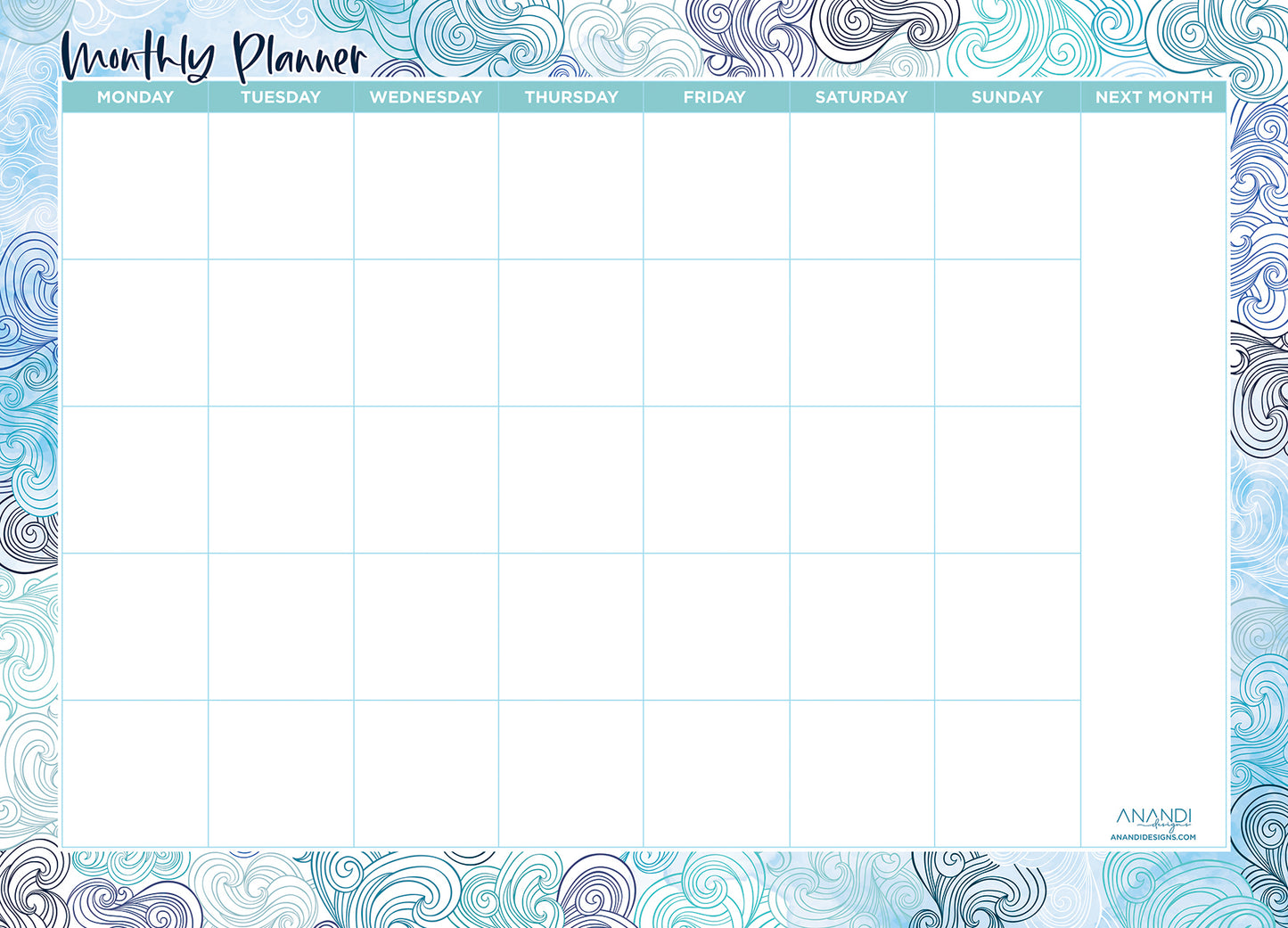 Magnetic Monthly Planner - Uluwatu (Large)